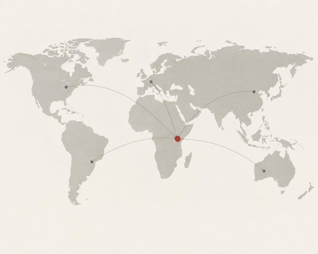 World map showing Kenya as a focus for partnership development