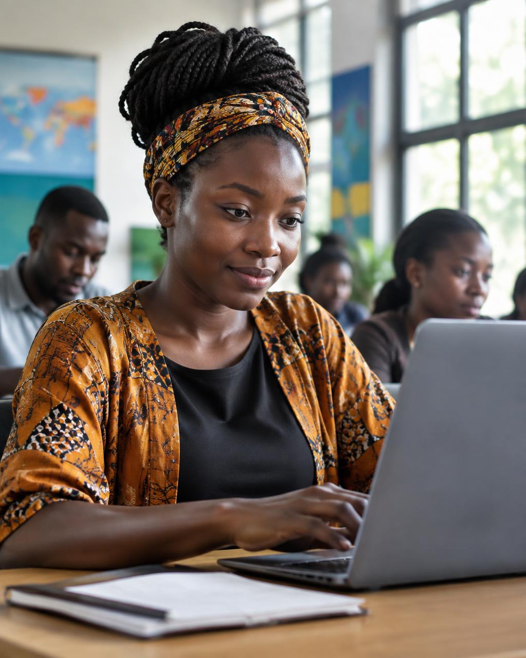 A learner building digital skills on a laptop